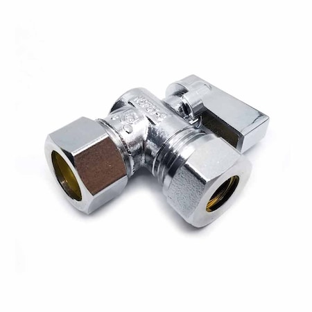 Thrifco Plumbing 5/8 Inch Compression x 1/2 Inch Slip Joint Angle Stop, Lead Free 7646464